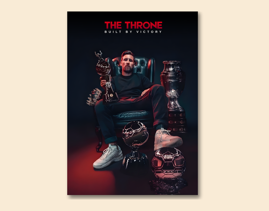 "THE KING - MESSI" -Shiny & Sturdy Metallic Poster Art That Pops & Sticks