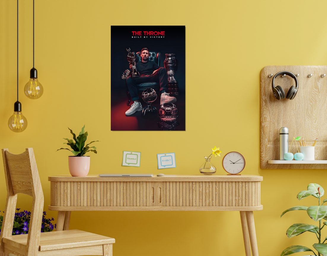 "THE KING - MESSI" -Shiny & Sturdy Metallic Poster Art That Pops & Sticks