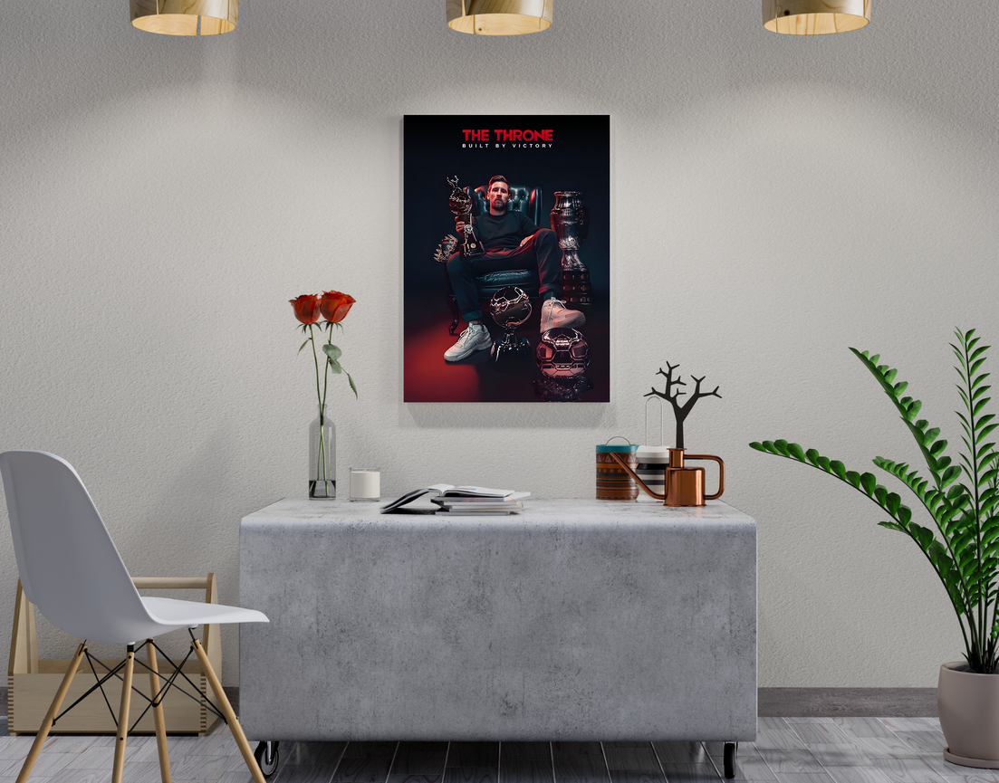 "THE KING - MESSI" -Shiny & Sturdy Metallic Poster Art That Pops & Sticks