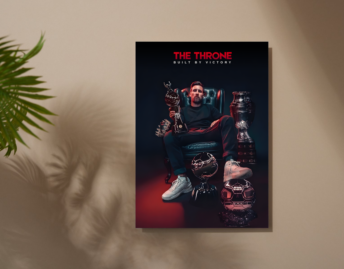"THE KING - MESSI" -Shiny & Sturdy Metallic Poster Art That Pops & Sticks