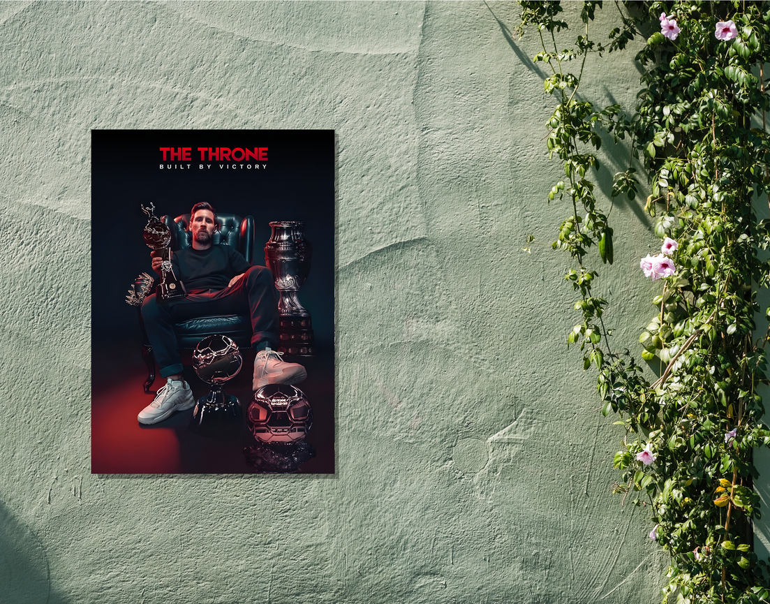 "THE KING - MESSI" -Shiny & Sturdy Metallic Poster Art That Pops & Sticks