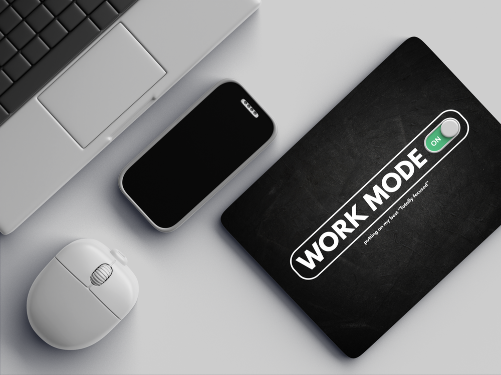 "WORK MODE ON" Mousepad Enhance Your Workspace with Style