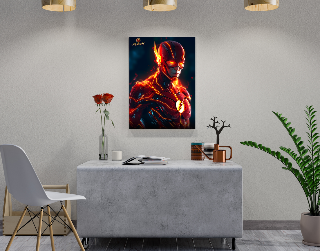 "FLASH - FASTEST MAN ALIVE" -Shiny & Sturdy Metallic Poster Art That Pops & Sticks
