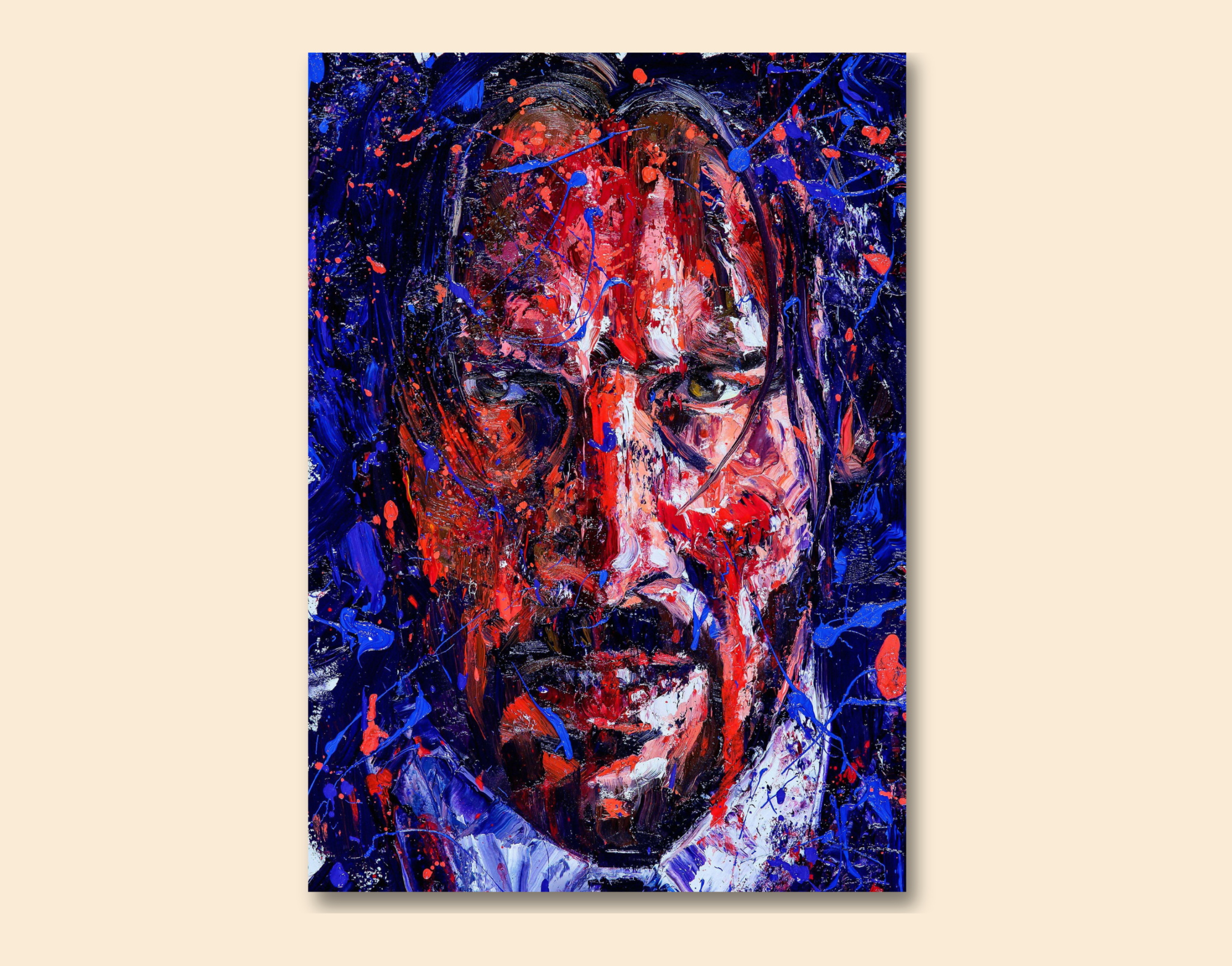 "JOHN WICK - ARTISTIC WORK-FAN MADE"- Shiny & Sturdy Metallic Poster Art That Pops & Sticks (Literally!)