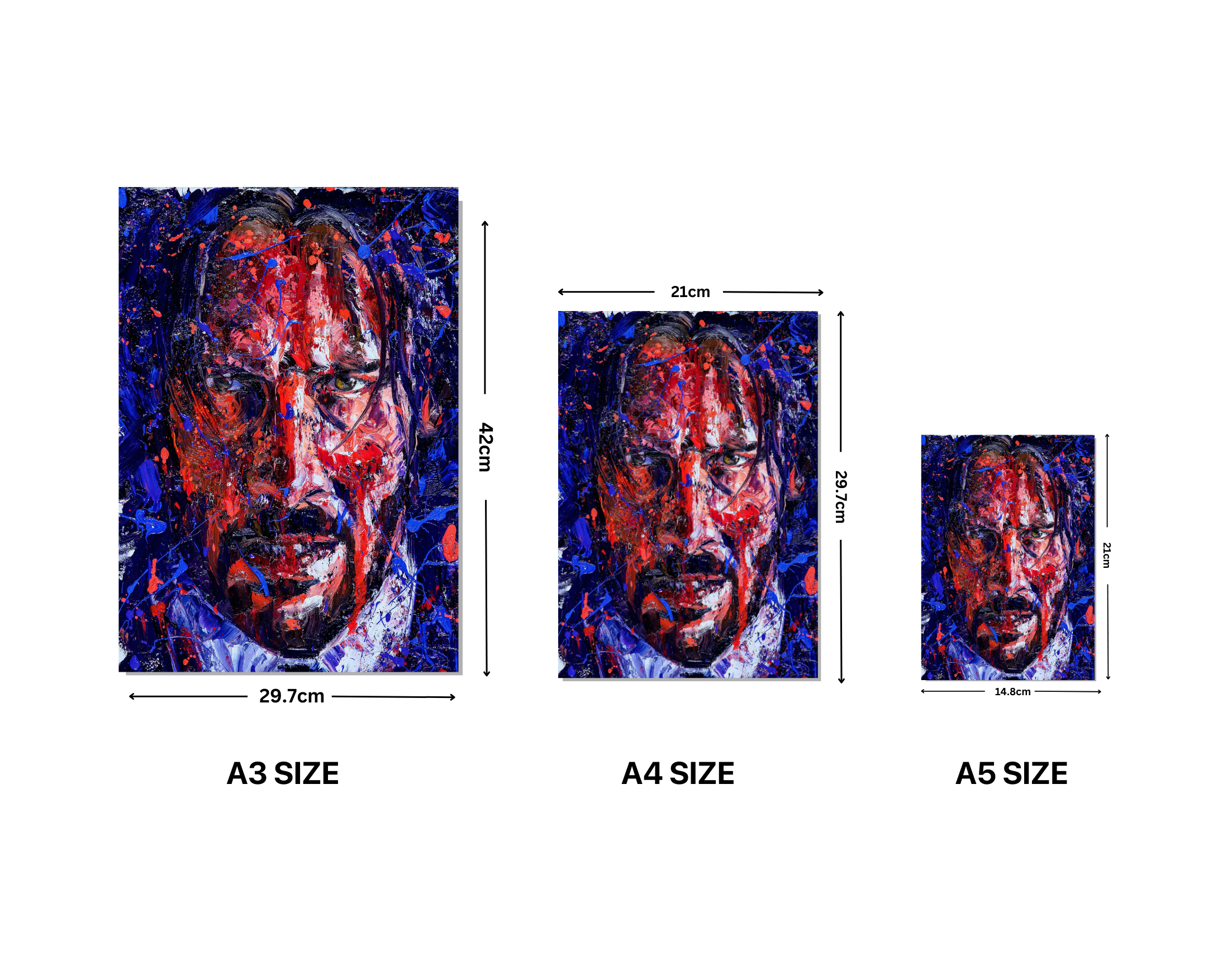 "JOHN WICK - ARTISTIC WORK-FAN MADE"- Shiny & Sturdy Metallic Poster Art That Pops & Sticks (Literally!)