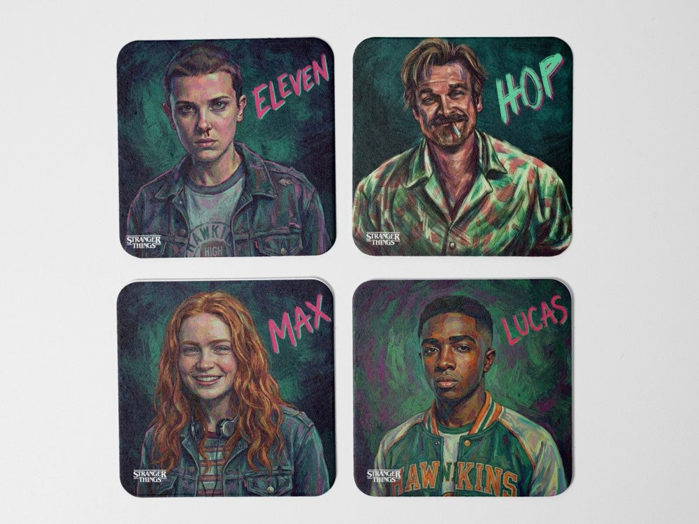 "STRANGER THINGS CREW 2" Coaster Set of 4