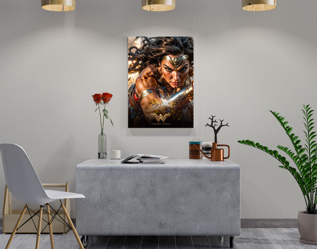 "WONDER WOMEN - DC - WB" -Shiny & Sturdy Metallic Poster Art That Pops & Sticks