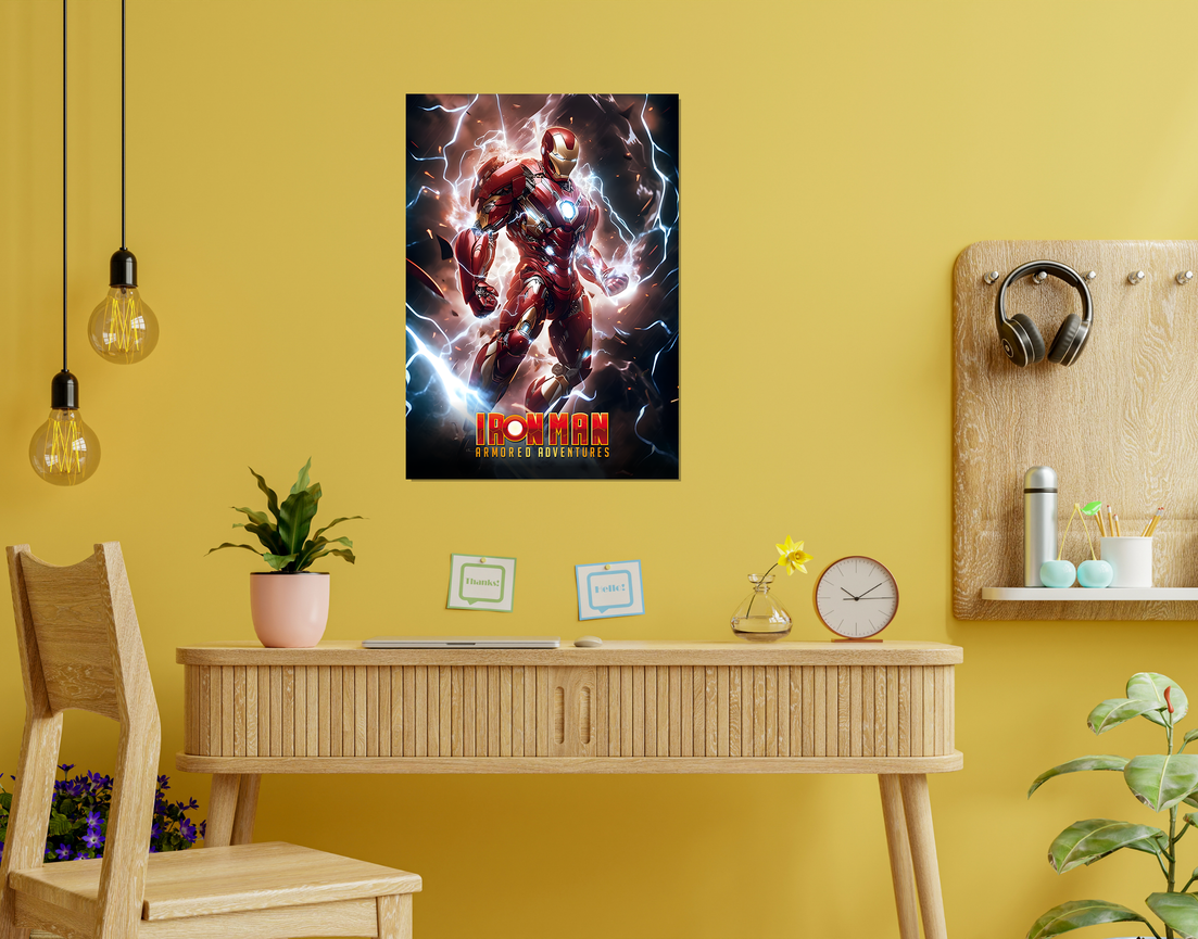 "IRON MAN - ARMORED ADVENTURES" -Shiny & Sturdy Metallic Poster Art That Pops & Sticks