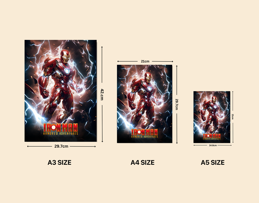 "IRON MAN - ARMORED ADVENTURES" -Shiny & Sturdy Metallic Poster Art That Pops & Sticks