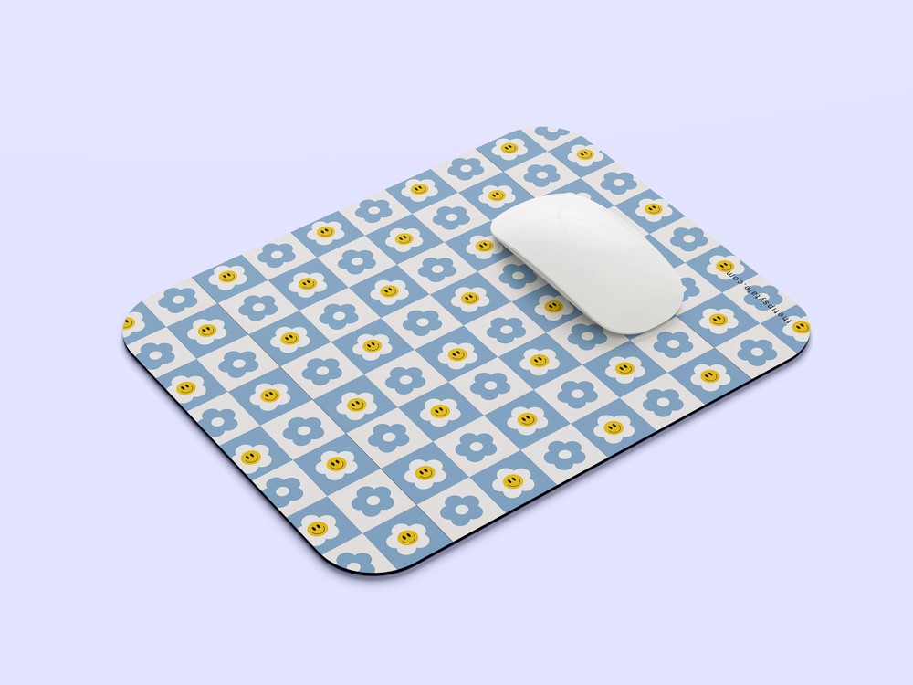 "HAPPY FLOWER ABSTRACT" Mousepad Enhance Your Workspace with Style