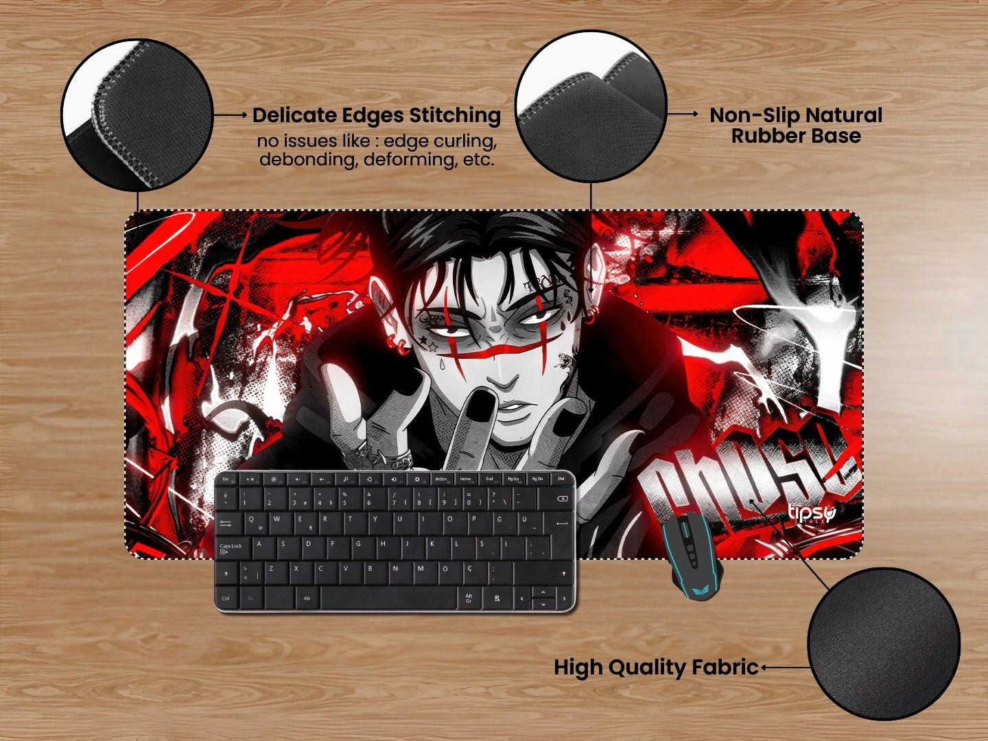 "CHOSO RED" Gaming Mousepad Elevate Your Gaming Experience