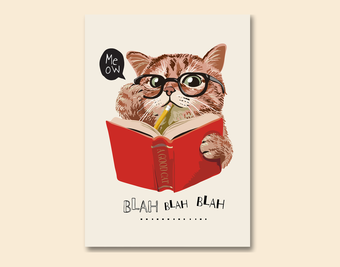 "A GOOD CAT - MEOW" -Shiny & Sturdy Metallic Poster Art That Pops & Sticks