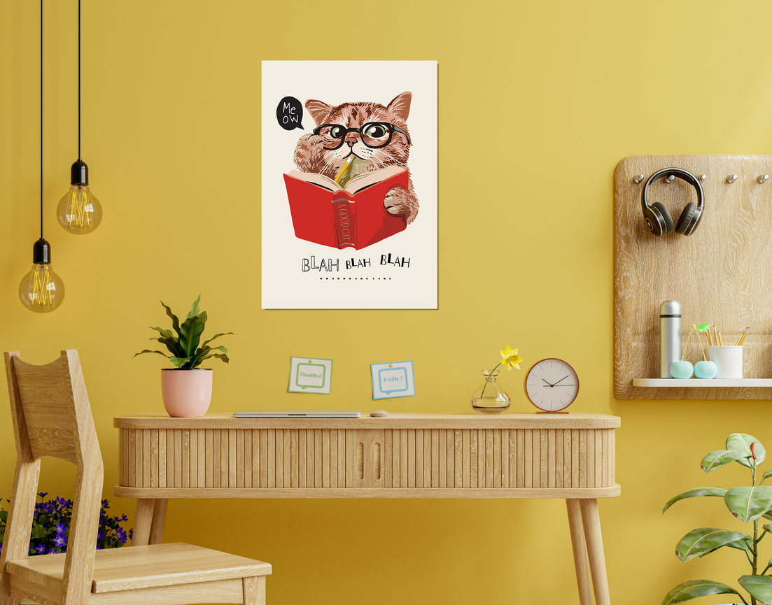 "A GOOD CAT - MEOW" -Shiny & Sturdy Metallic Poster Art That Pops & Sticks