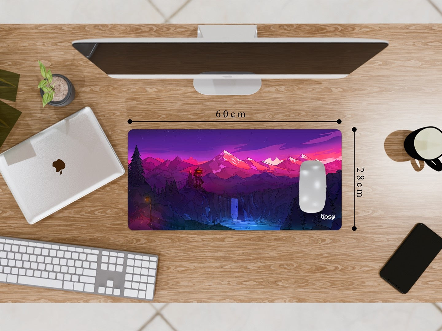 "GLACIAR WATERFALL - NIGHT TIME" Gaming Mousepad Elevate Your Gaming Experience