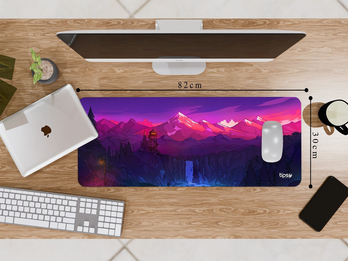"GLACIAR WATERFALL - NIGHT TIME" Gaming Mousepad Elevate Your Gaming Experience