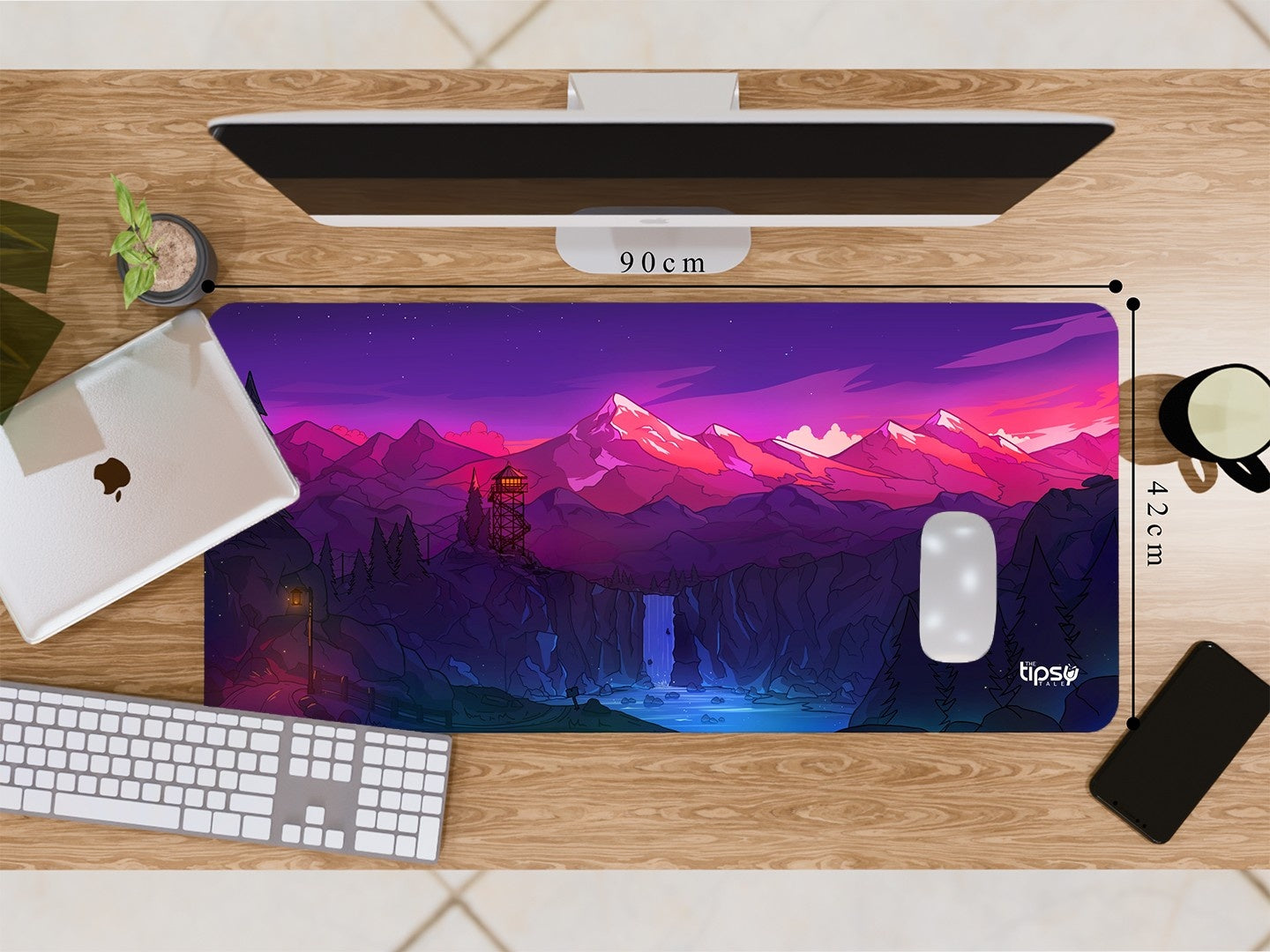 "GLACIAR WATERFALL - NIGHT TIME" Gaming Mousepad Elevate Your Gaming Experience