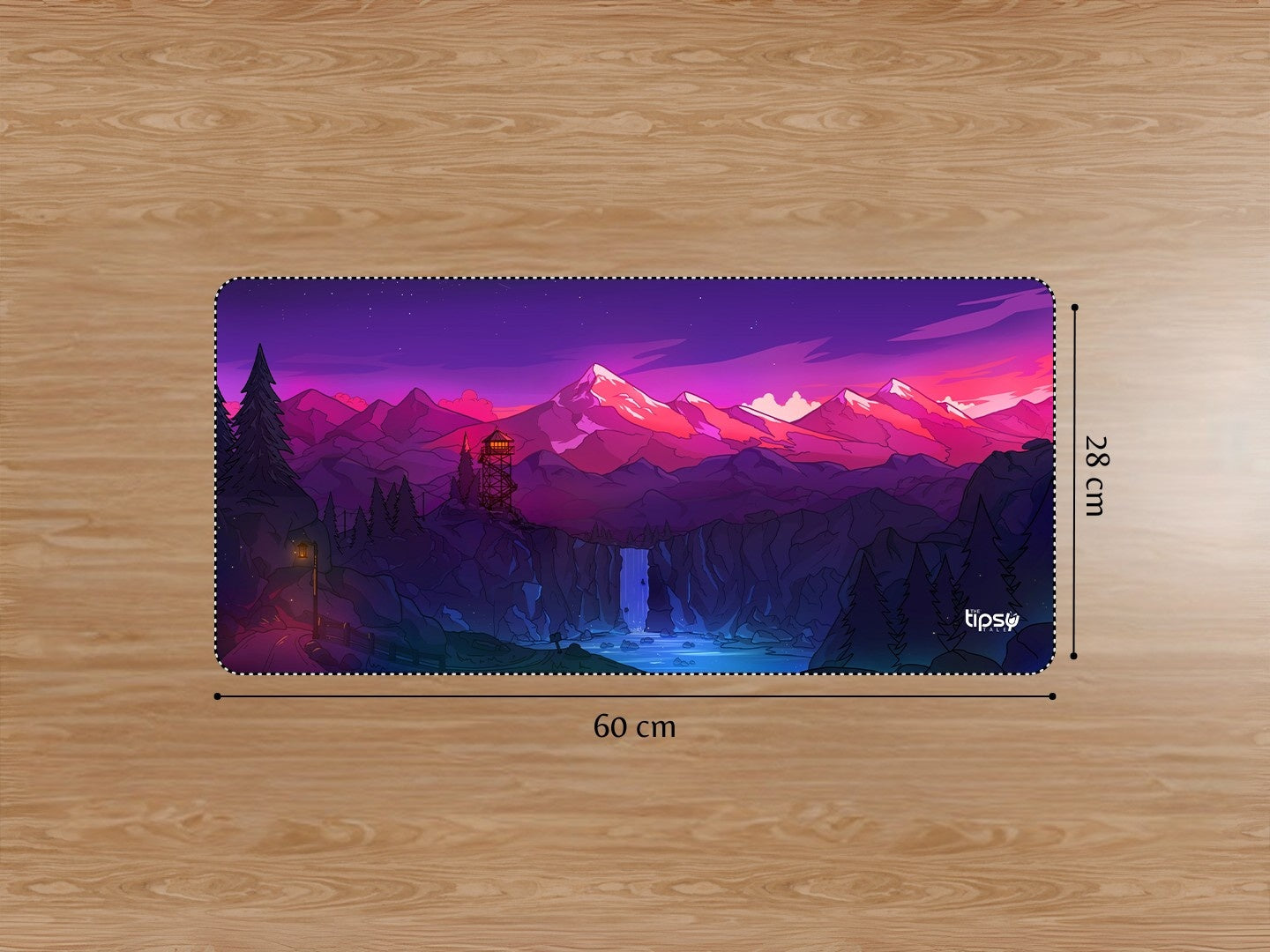 "GLACIAR WATERFALL - NIGHT TIME" Gaming Mousepad Elevate Your Gaming Experience