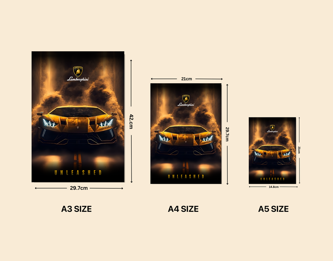 "LAMBO THE UNLEASHED" -Shiny & Sturdy Metallic Poster Art That Pops & Sticks