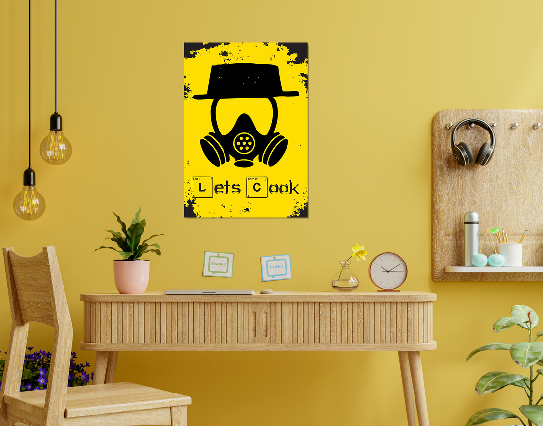 "LET'S COOK BREAKING BAD" -Shiny & Sturdy Metallic Poster Art That Pops & Sticks