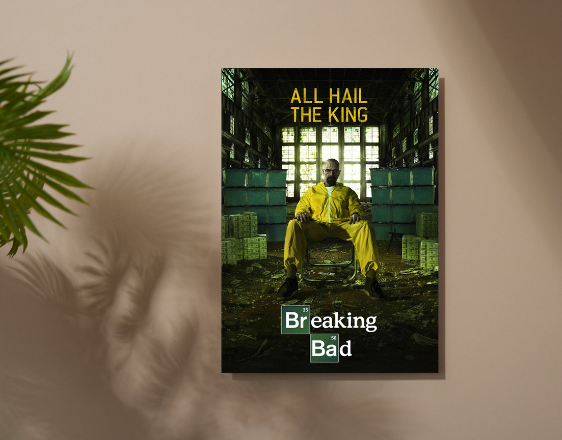 "ALL HAIL THE KING - BREAKING BAD" -Shiny & Sturdy Metallic Poster Art That Pops & Sticks