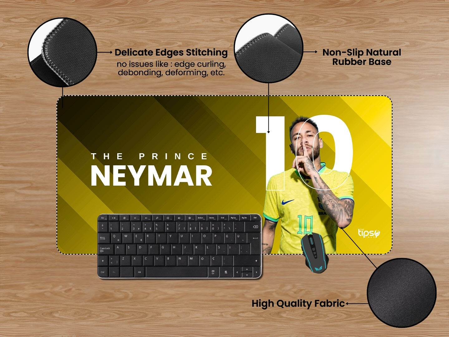 "BRAZIL'S PRINCE - NEYMAR" Gaming Mousepad Elevate Your Gaming Experience