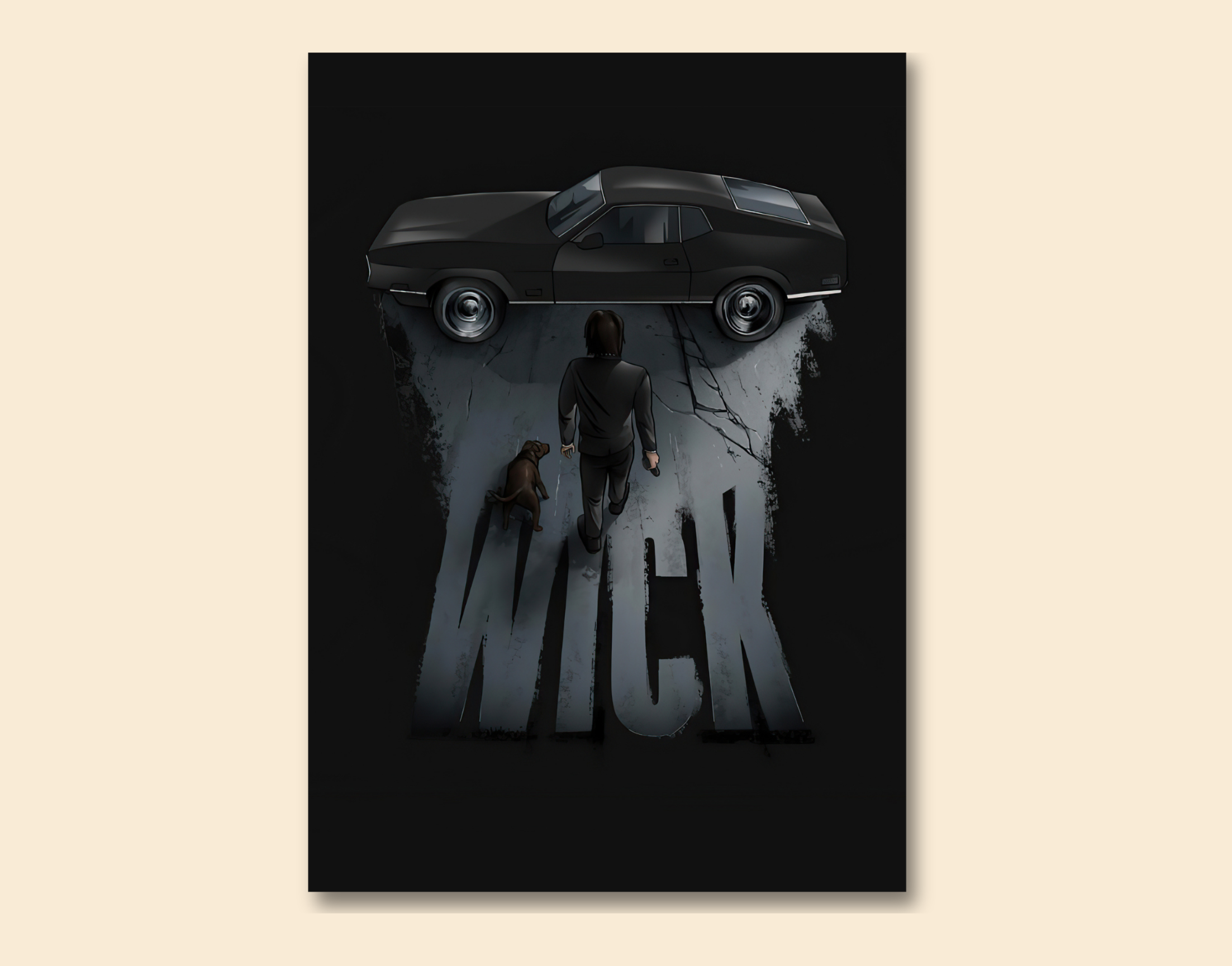 "JOHN WICK- HITMAN"- Shiny & Sturdy Metallic Poster Art That Pops & Sticks (Literally!)
