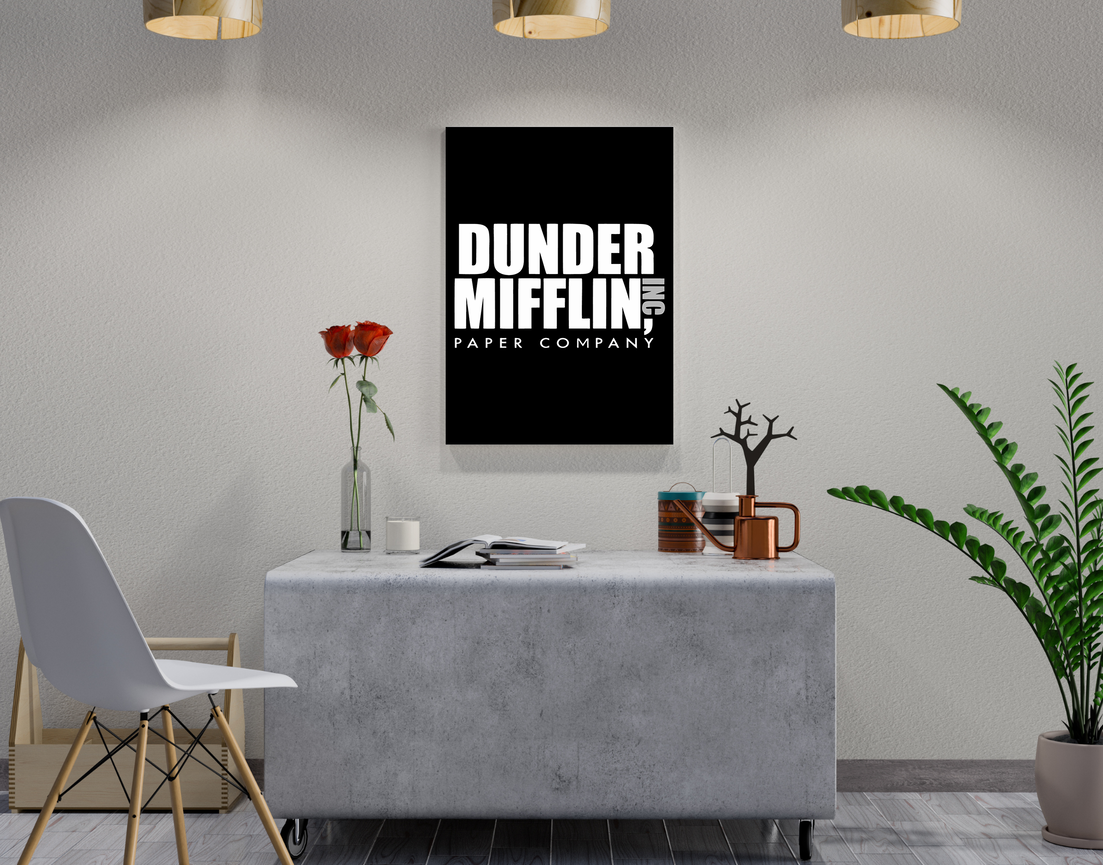 "DUNDER MIFFLIN - THE OFFICE" -Shiny & Sturdy Metallic Poster Art That Pops & Sticks