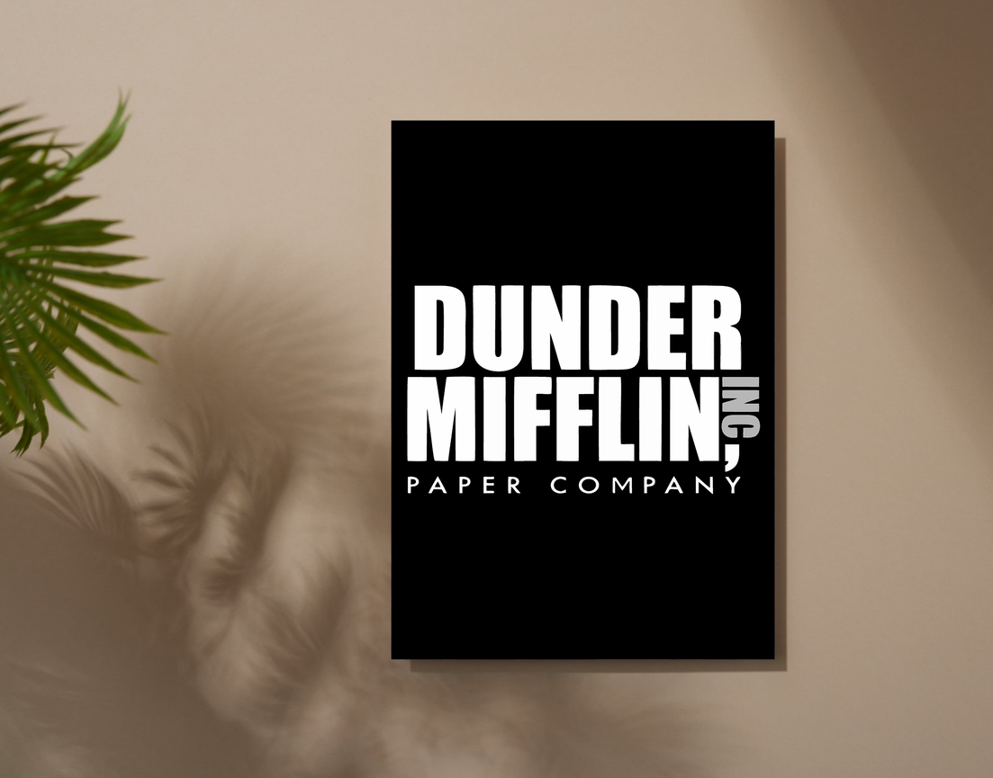 "DUNDER MIFFLIN - THE OFFICE" -Shiny & Sturdy Metallic Poster Art That Pops & Sticks