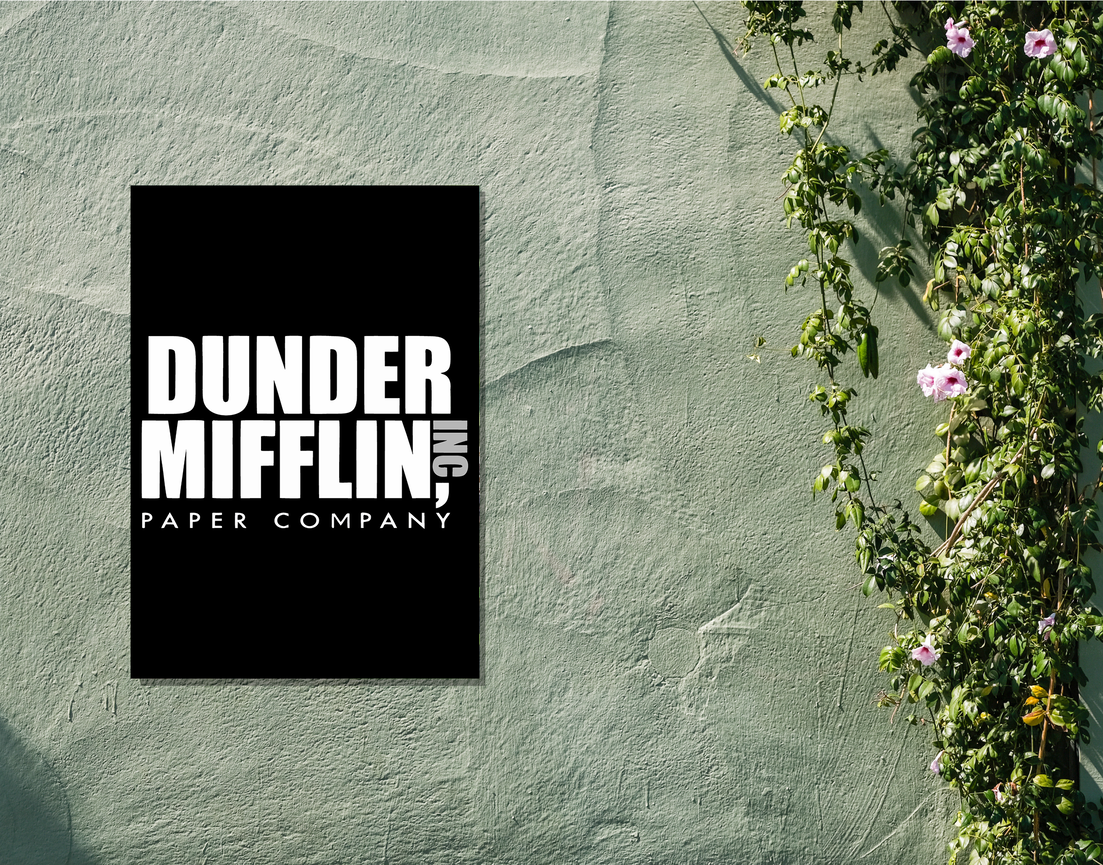 "DUNDER MIFFLIN - THE OFFICE" -Shiny & Sturdy Metallic Poster Art That Pops & Sticks