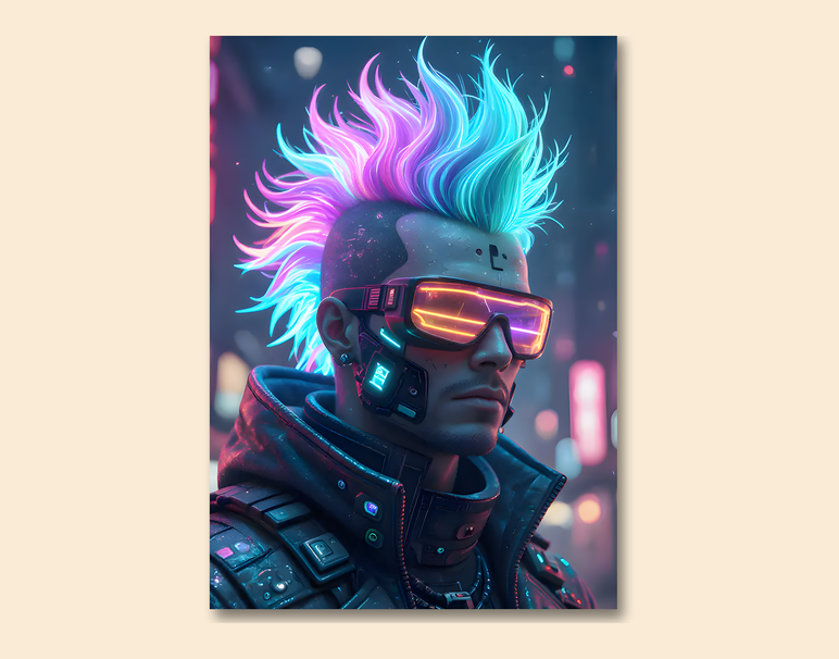 "Cyber Punk Vibes" -Shiny & Sturdy Metallic Poster Art That Pops & Sticks