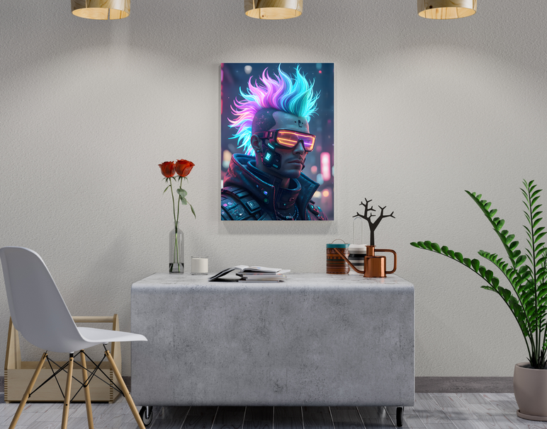 "Cyber Punk Vibes" -Shiny & Sturdy Metallic Poster Art That Pops & Sticks