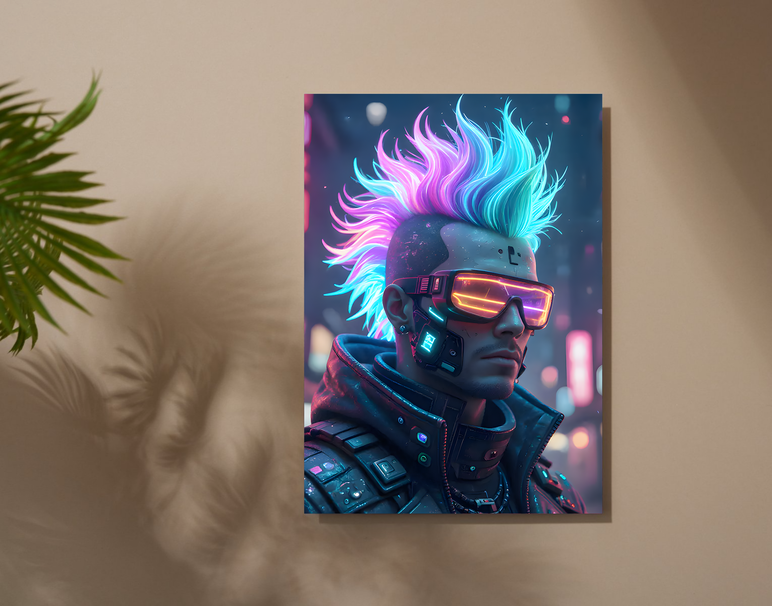 "Cyber Punk Vibes" -Shiny & Sturdy Metallic Poster Art That Pops & Sticks