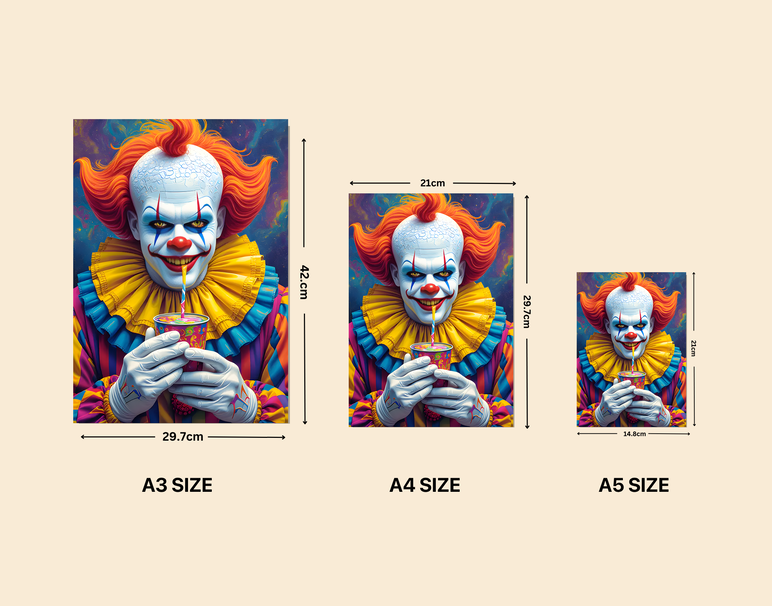 "Trippy Clown Mood" -Shiny & Sturdy Metallic Poster Art That Pops & Sticks