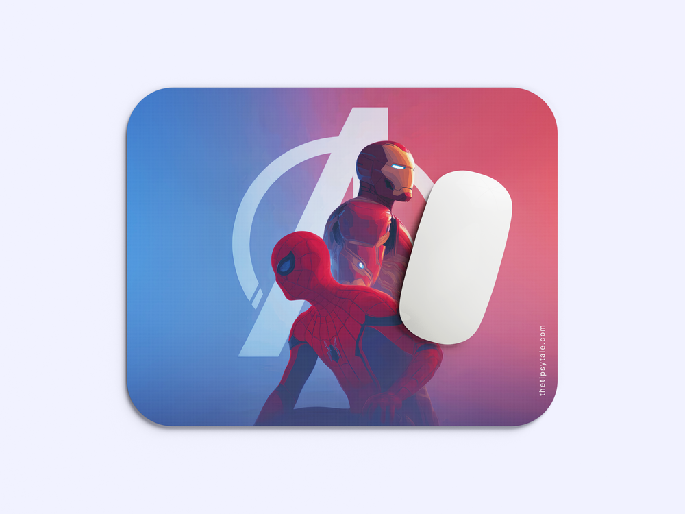 "IRON MAN X SPIRDERMAN TO ENDGAME" Mousepad Enhance Your Workspace with Style
