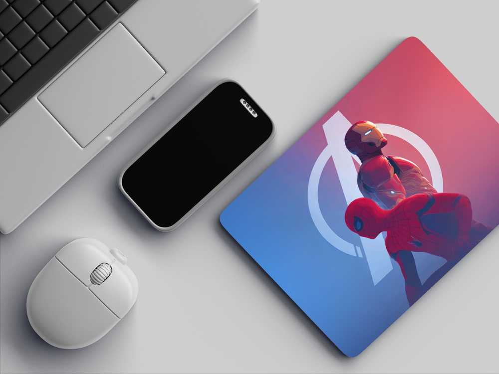 "IRON MAN X SPIRDERMAN TO ENDGAME" Mousepad Enhance Your Workspace with Style