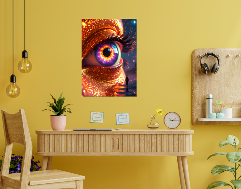 "Cosmic Eye Vision" -Shiny & Sturdy Metallic Poster Art That Pops & Sticks