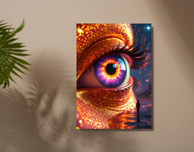"Cosmic Eye Vision" -Shiny & Sturdy Metallic Poster Art That Pops & Sticks
