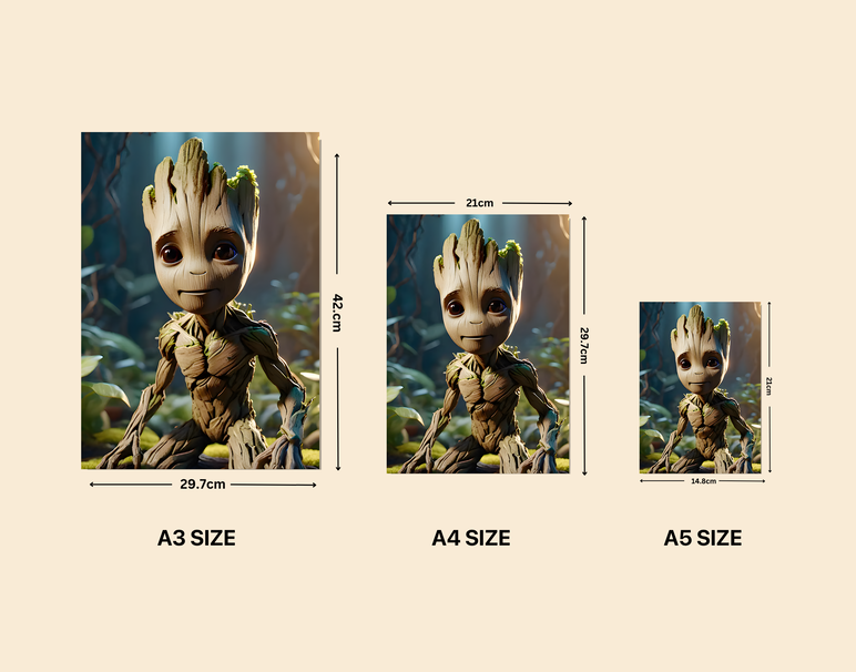 "Baby Groot Vibes" -Shiny & Sturdy Metallic Poster Art That Pops & Sticks