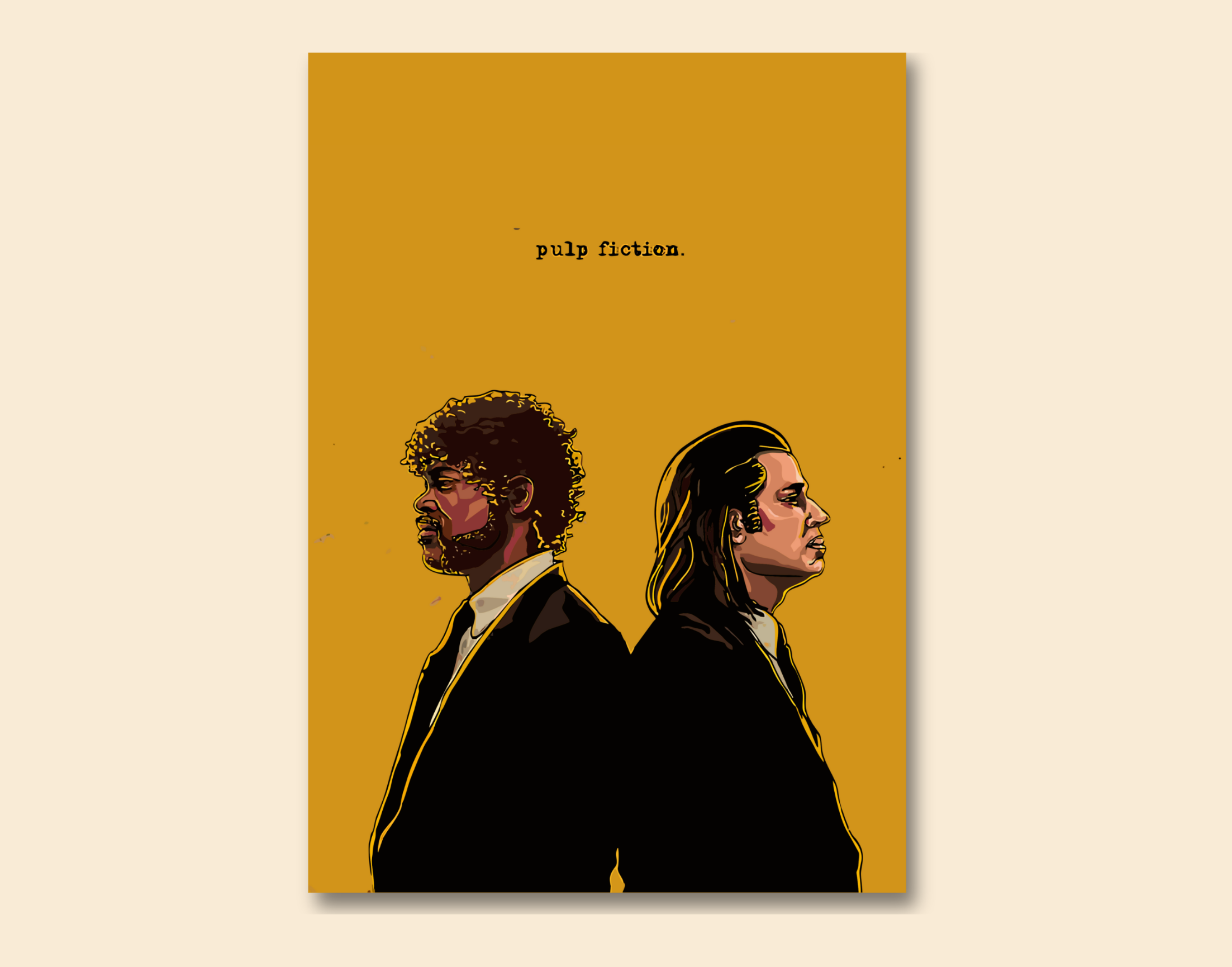 "PULP FICTION : VINCENT AND JULES- CRIME MOVIE"- Shiny & Sturdy Metallic Poster Art That Pops & Sticks (Literally!)