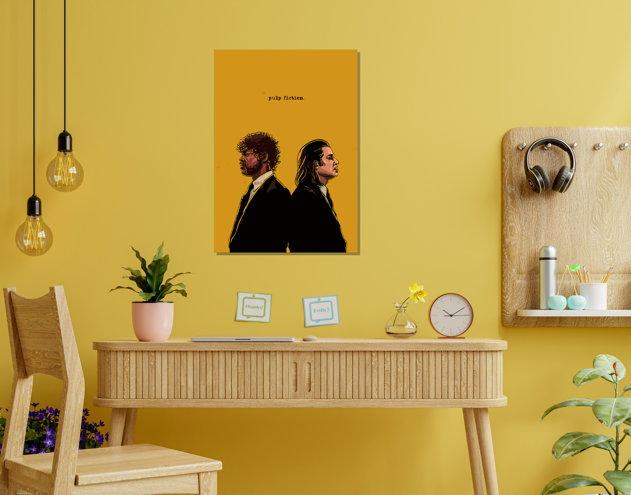 "PULP FICTION : VINCENT AND JULES- CRIME MOVIE"- Shiny & Sturdy Metallic Poster Art That Pops & Sticks (Literally!)