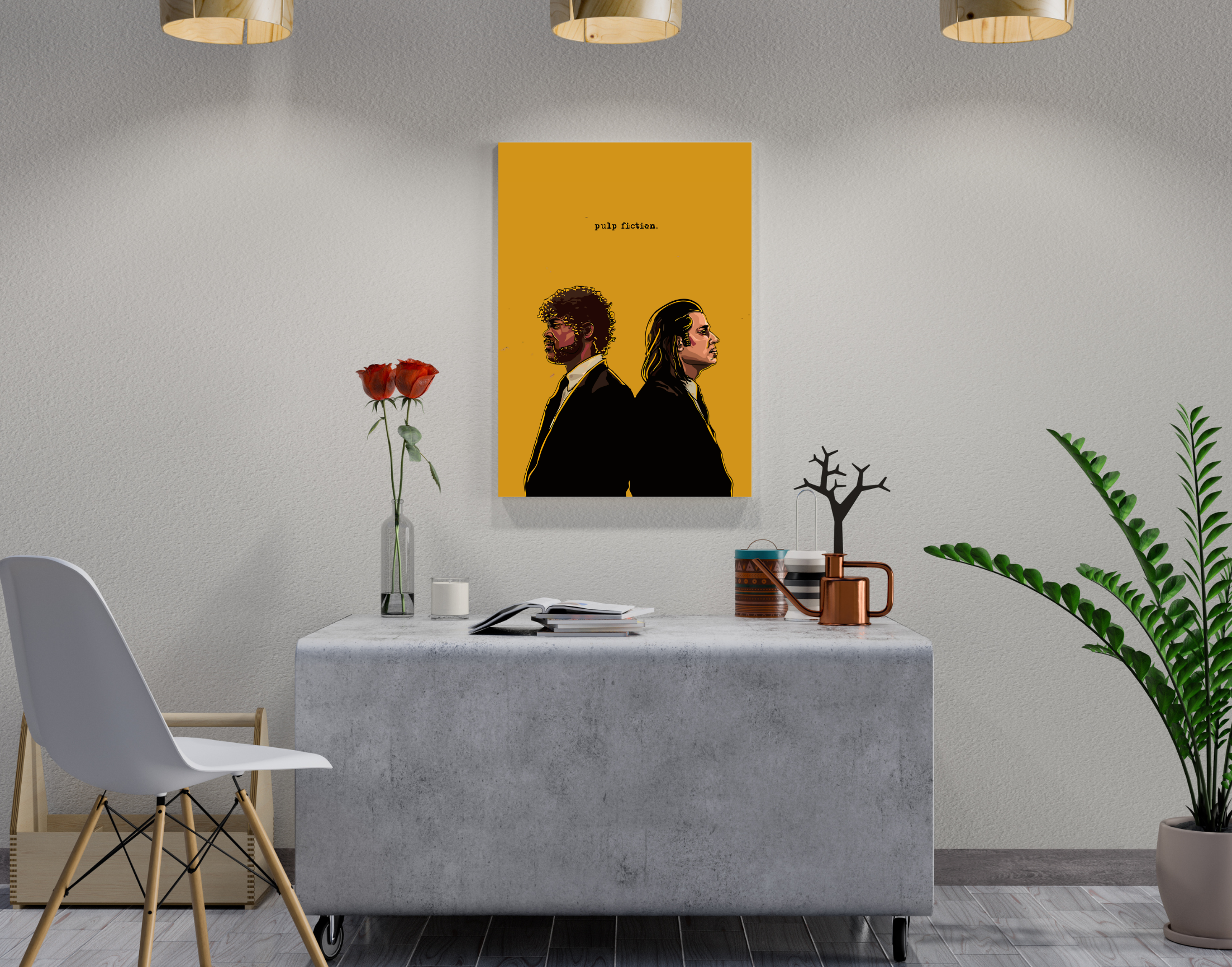 "PULP FICTION : VINCENT AND JULES- CRIME MOVIE"- Shiny & Sturdy Metallic Poster Art That Pops & Sticks (Literally!)