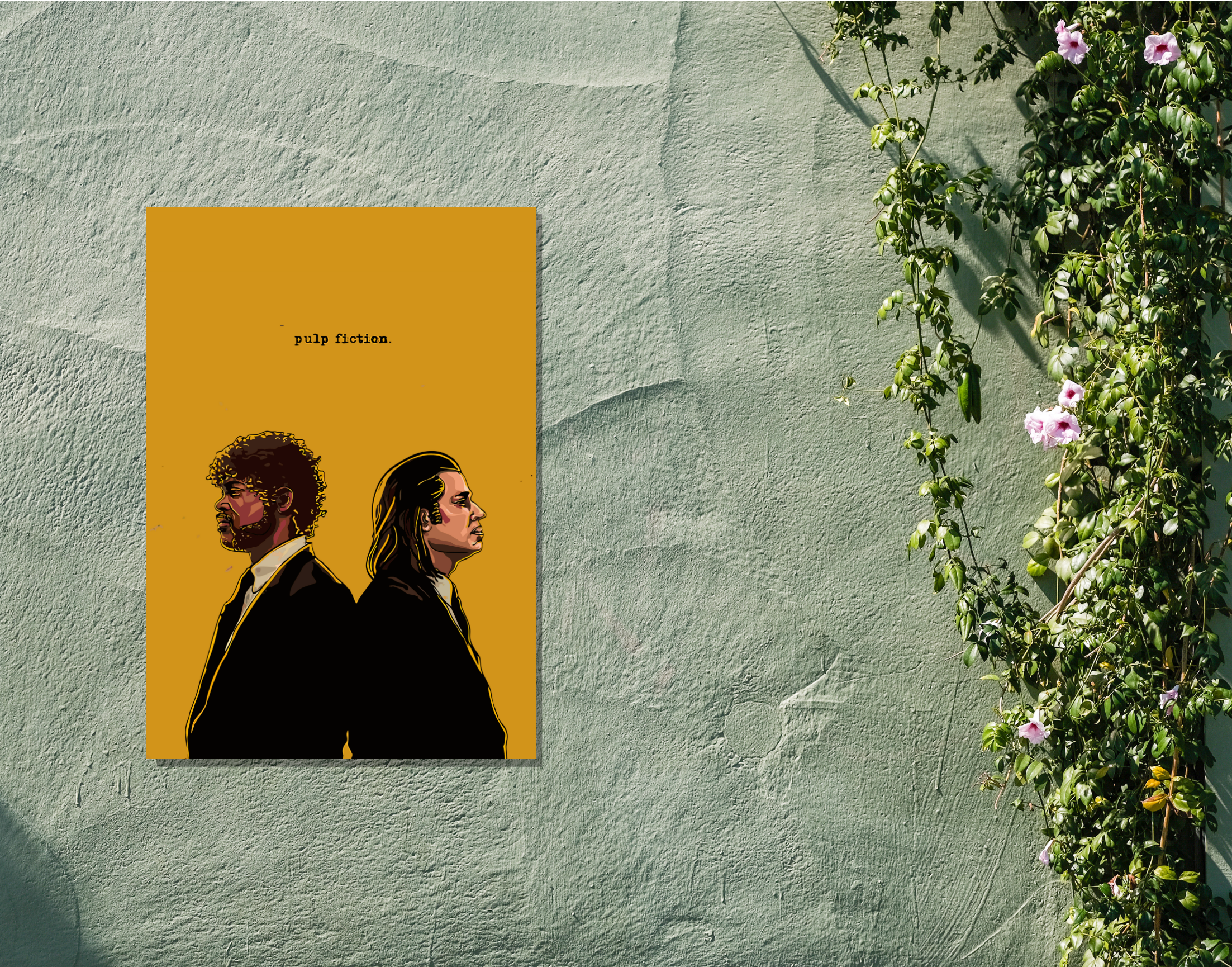 "PULP FICTION : VINCENT AND JULES- CRIME MOVIE"- Shiny & Sturdy Metallic Poster Art That Pops & Sticks (Literally!)