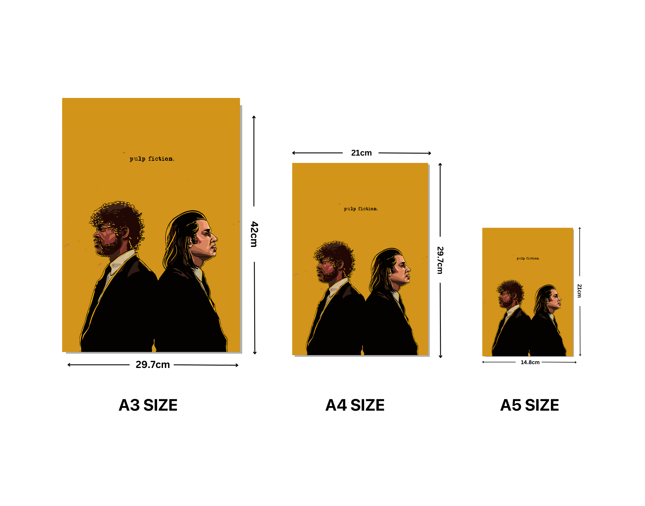 "PULP FICTION : VINCENT AND JULES- CRIME MOVIE"- Shiny & Sturdy Metallic Poster Art That Pops & Sticks (Literally!)