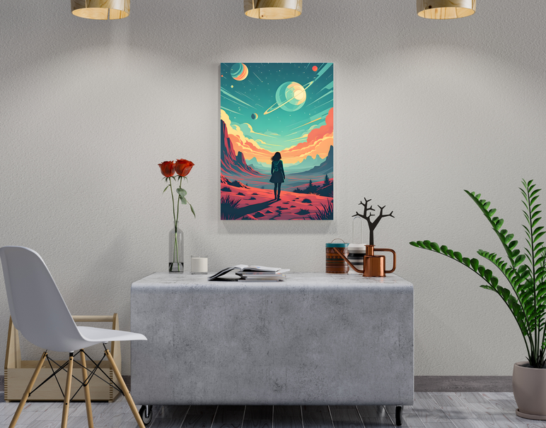 "Dreamscape Wanderer Art" -Shiny & Sturdy Metallic Poster Art That Pops & Sticks