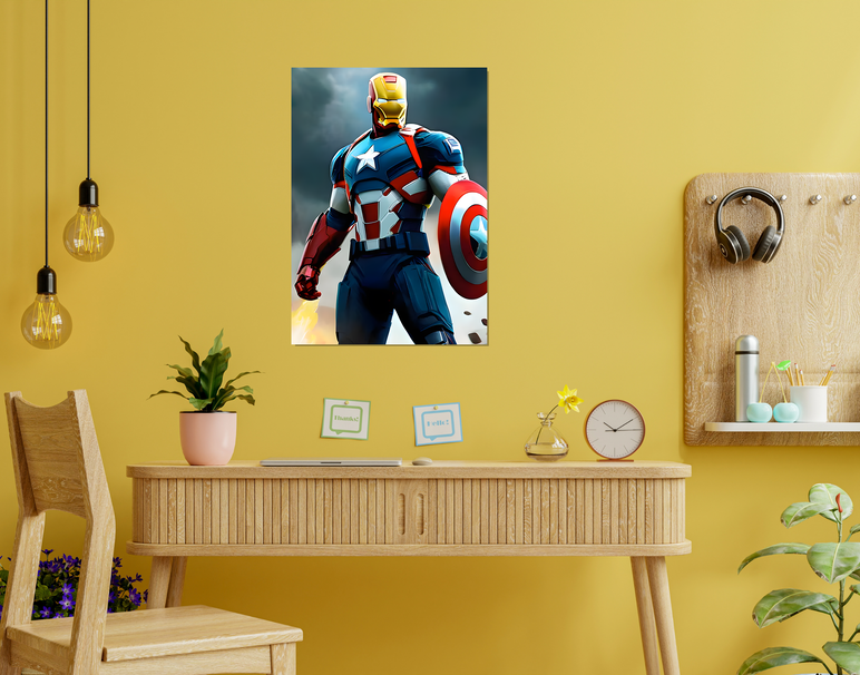 "Iron Captain Mode" -Shiny & Sturdy Metallic Poster Art That Pops & Sticks