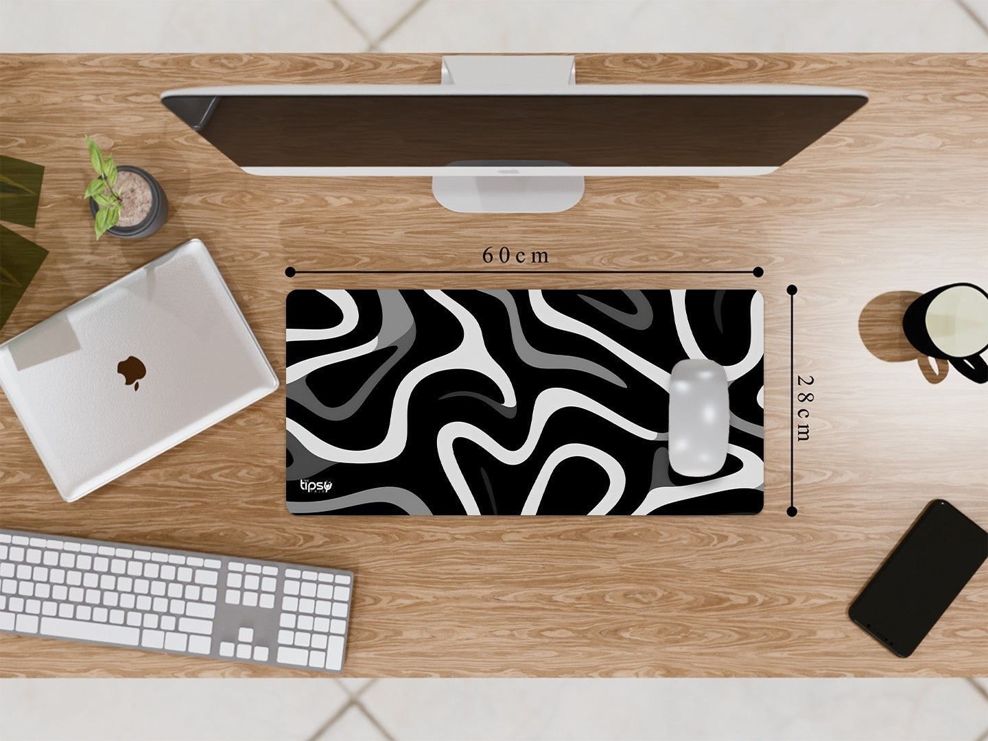 "BLACK & WHITE ABSTRACT " Gaming Mousepad Elevate Your Gaming Experience