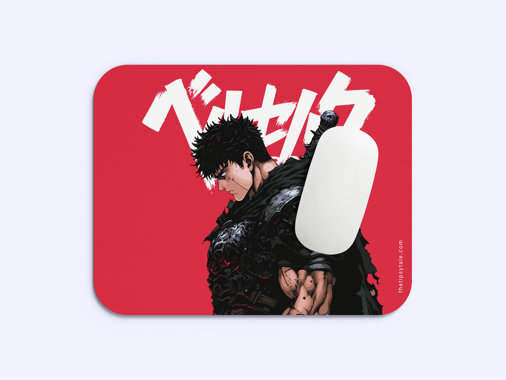 "GUTS BERSERK - FEARLESS" Mousepad Enhance Your Workspace with Style