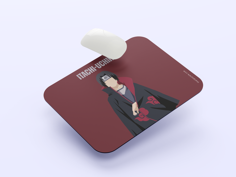 "ITACHI UCHIHA - MINIMAL ART" Mousepad Enhance Your Workspace with Style