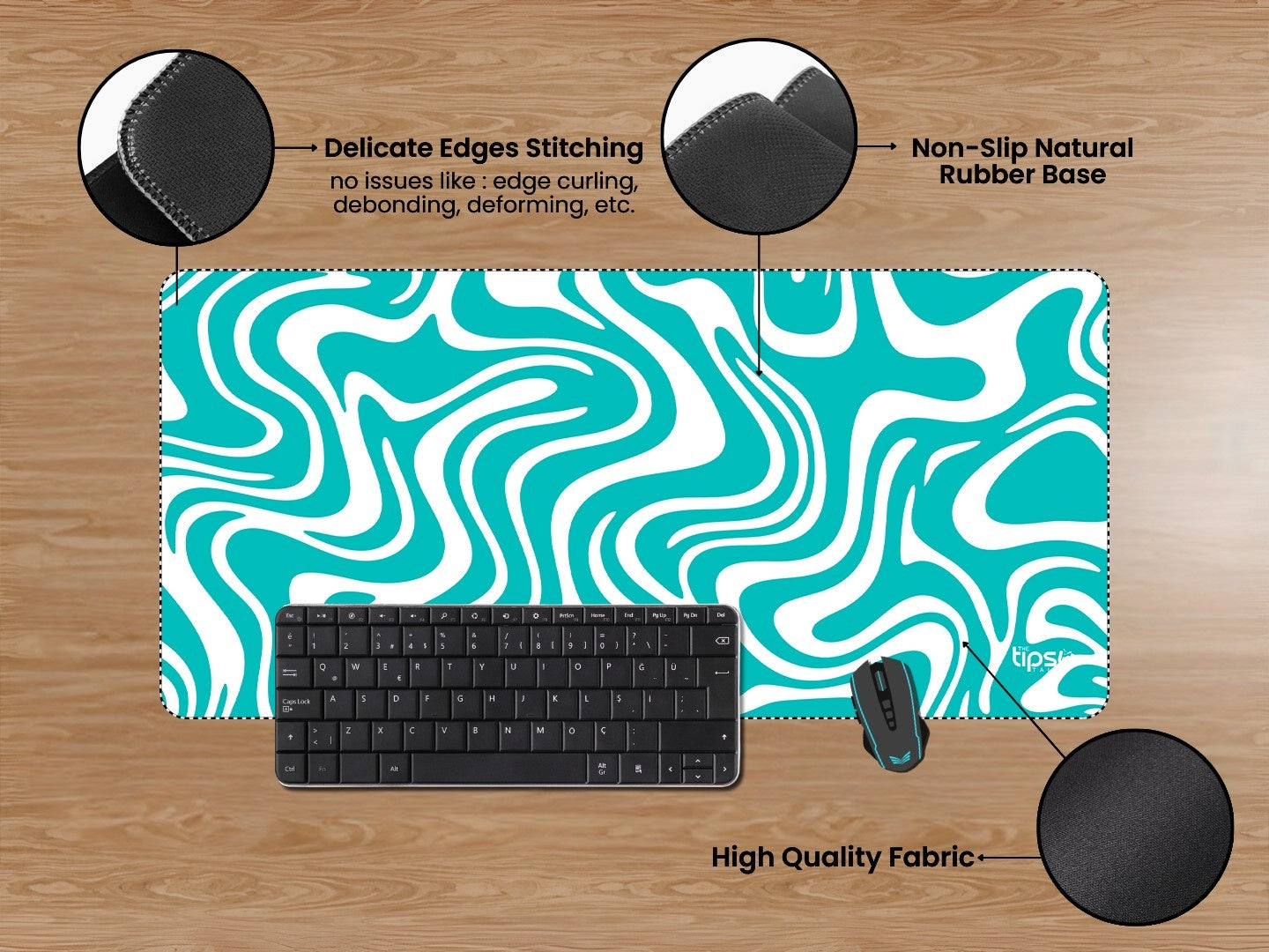 "SKY BLUE WAVE ABSTRACT" Gaming Mousepad Elevate Your Gaming Experience