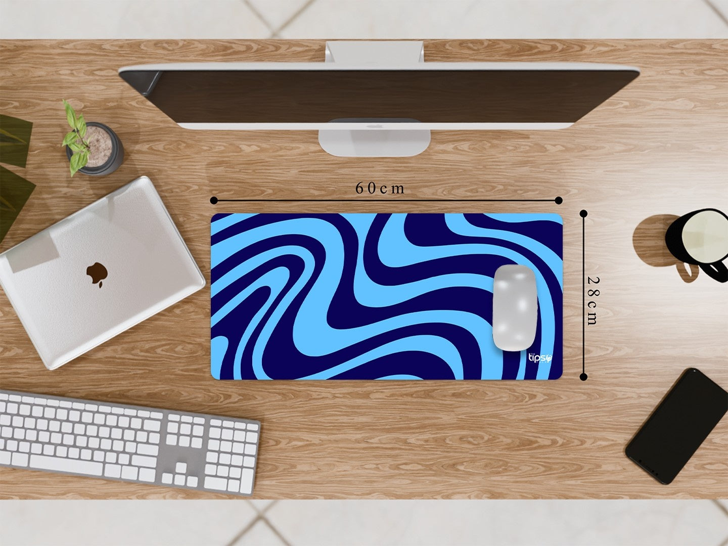 "DARK BLUE WAVE ABSTRACT" Gaming Mousepad Elevate Your Gaming Experience